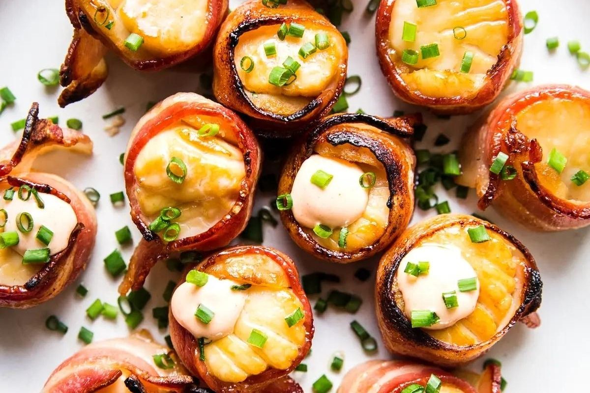 Bacon-wrapped scallops holiday party appetizer | The Penrose luxury apartments