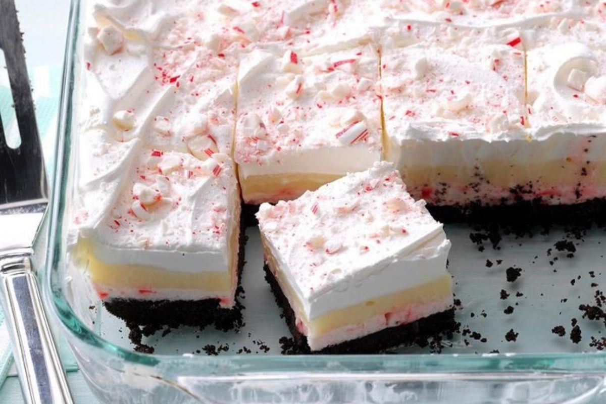 layered candy cane cake holiday party dessert | The Penrose